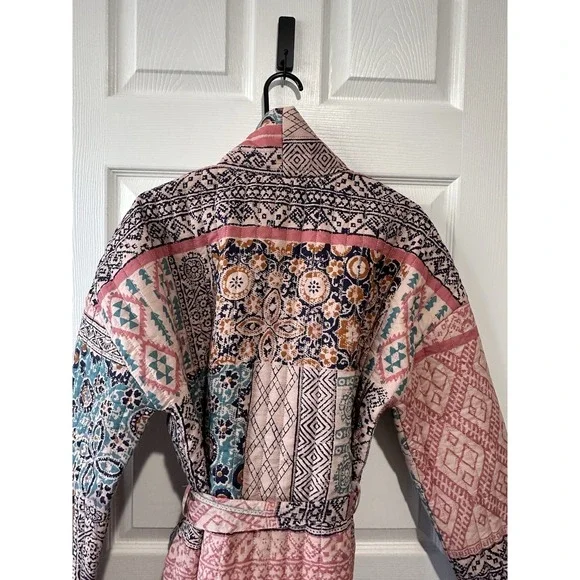 Julia Amory Hazel Wrap Jacket Rose Kilm Patchwork Womens M - Picture 7 of 15